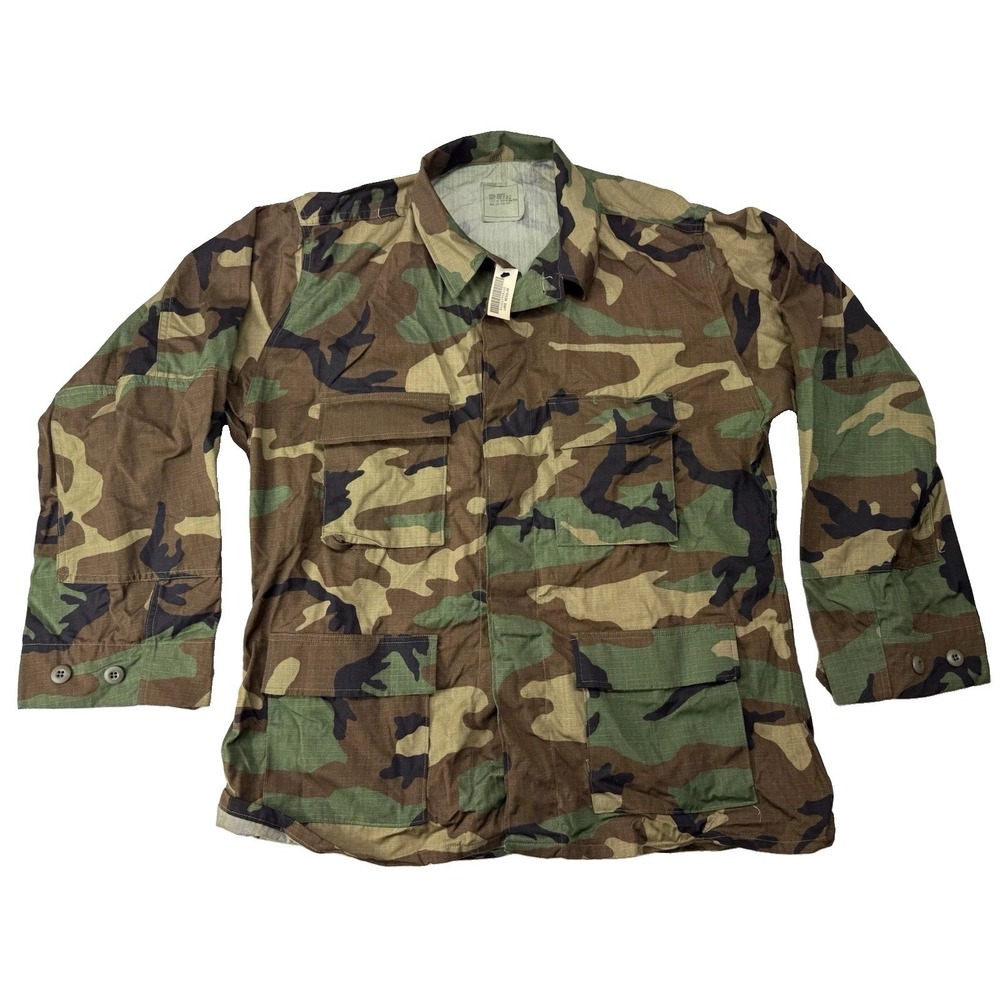 NWT US Military Woodland BDU Combat Shirt Large-Regular Ripstop Jacket - Picture 1 of 6